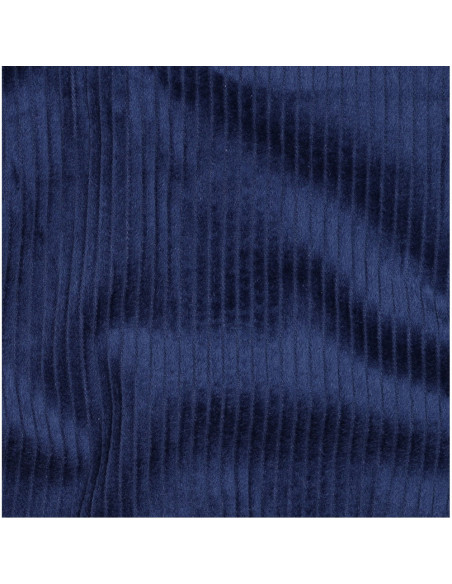 Tissu, Velours Larges Côtes Uni, Bleu Cobalt Foncé, Laize 142 cm, 100% Coton 280g/m²