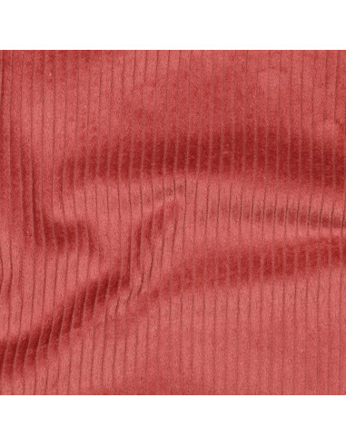 Tissu, Velours Larges Côtes Uni, Bois de Rose, Laize 142 cm, 100% Coton 280g/m²