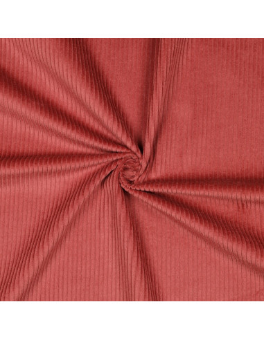Tissu, Velours Larges Côtes Uni, Bois de Rose, Laize 142 cm, 100% Coton 280g/m²