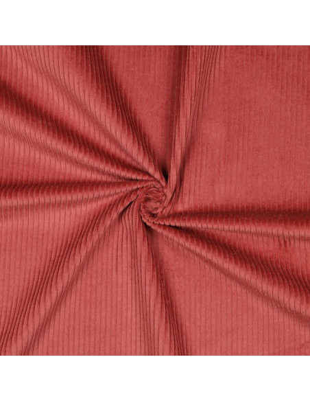 Tissu, Velours Larges Côtes Uni, Bois de Rose, Laize 142 cm, 100% Coton 280g/m²