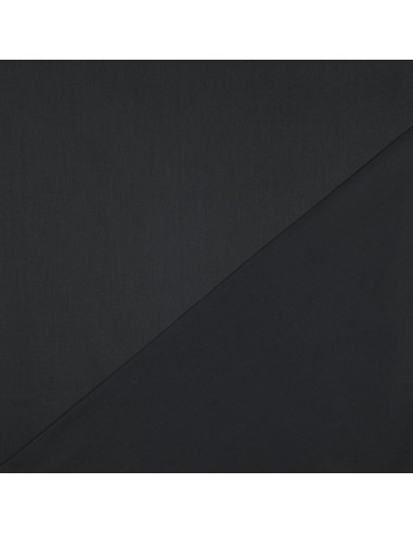 Tissu, Satin de Coton Uni, Noir Intense, Laize 150 cm, 100% Coton 115g/m²