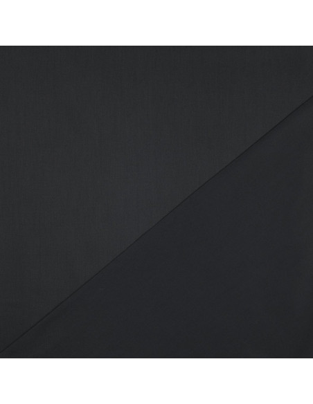 Tissu, Satin de Coton Uni, Noir Intense, Laize 150 cm, 100% Coton 115g/m²
