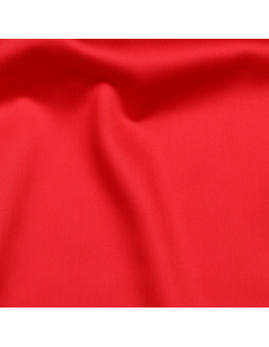 Tissu, Satin de Coton Uni, Rouge Éclatant, Laize 150 cm, 100% Coton 115g/m²