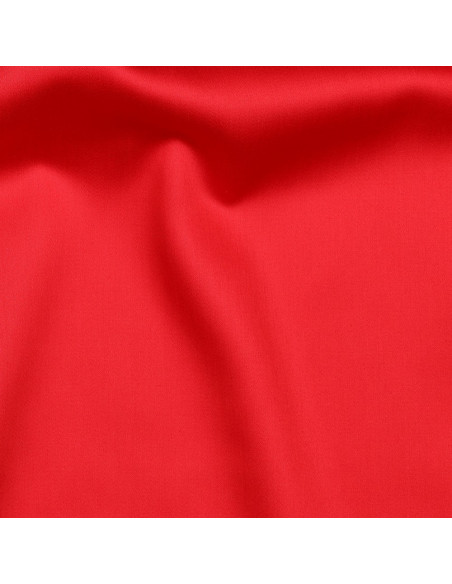 Tissu, Satin de Coton Uni, Rouge Éclatant, Laize 150 cm, 100% Coton 115g/m²