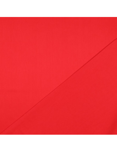 Tissu, Satin de Coton Uni, Rouge Éclatant, Laize 150 cm, 100% Coton 115g/m²