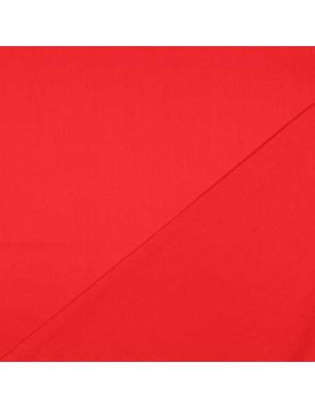 Tissu, Satin de Coton Uni, Rouge Éclatant, Laize 150 cm, 100% Coton 115g/m²