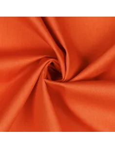 Tissu, Popeline de Coton Unie, Orange Flame, Laize 150 cm, 100% Coton 80g/m² 2