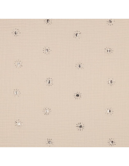 Tissu, Double Gaze Soleils Lurex, Sable Rosé, Laize 135 cm, 100% Coton 125g/m²