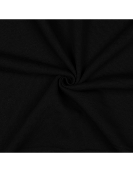 Tissu, Sweat Épais Uni, Noir, Laize 150 cm, 70% Coton 30% Polyester 280g/m²