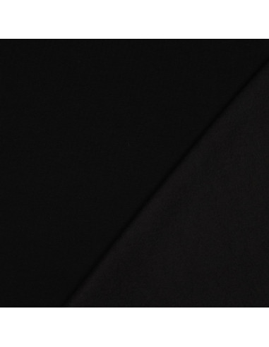 Tissu, Sweat Épais Uni, Noir, Laize 150 cm, 70% Coton 30% Polyester 280g/m²