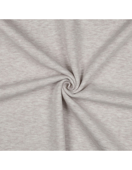 Tissu, Sweat Épais Chiné, Beige, Laize 150 cm, 70% Coton 30% Polyester 285g/m²