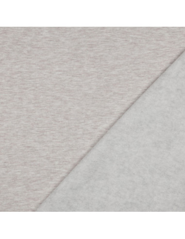 Tissu, Sweat Épais Chiné, Beige, Laize 150 cm, 70% Coton 30% Polyester 285g/m²