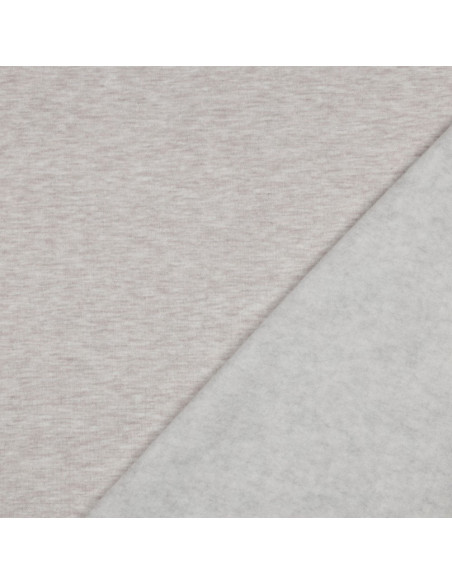 Tissu, Sweat Épais Chiné, Beige, Laize 150 cm, 70% Coton 30% Polyester 285g/m²