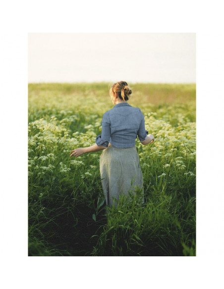 Jean brut épais, raide, bleu marine