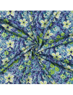 Satin de viscose, impression digitale, fleurs 2