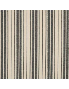 Tissu, Jacquard Rayures, Noir et Naturel, Laize 135 cm, Viscose Lin Polyester 190g/m²