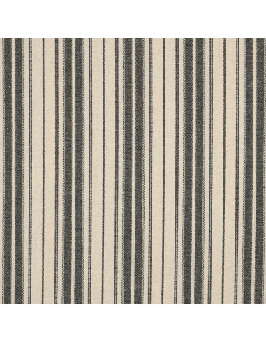 Tissu, Jacquard Rayures, Noir et Naturel, Laize 135 cm, Viscose Lin Polyester 190g/m²