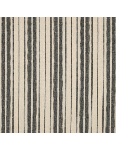 Tissu, Jacquard Rayures, Noir et Naturel, Laize 135 cm, Viscose Lin Polyester 190g/m²