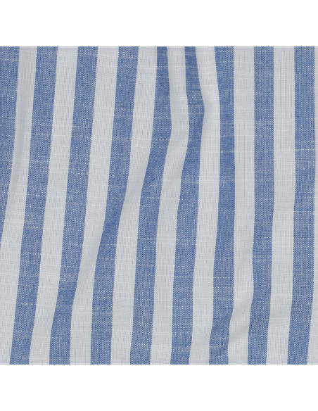 Tissu, Jacquard Rayures, Bleu et Blanc, Laize 145 cm, 100% Coton 127g/m²