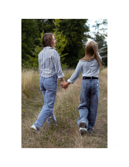 Coton jacquard, rayures, bleu