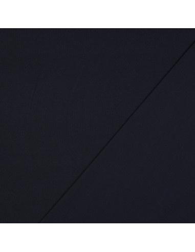 Tissu, Jersey de Coton Uni, Bleu Marine, Laize 145 cm, Coton Stretch Oeko-Tex