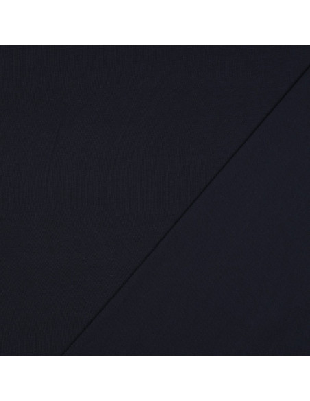 Tissu, Jersey de Coton Uni, Bleu Marine, Laize 145 cm, Coton Stretch Oeko-Tex
