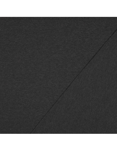 Tissu, Jersey de Coton Uni, Gris Chiné, Laize 145 cm, Coton Stretch Oeko-Tex