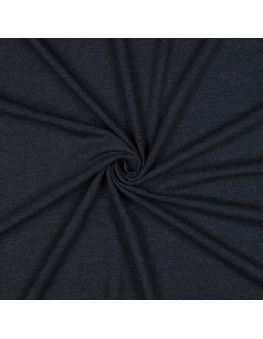 Tissu, Jersey de Coton Uni, Marine Chiné, Laize 145 cm, Coton Stretch Oeko-Tex