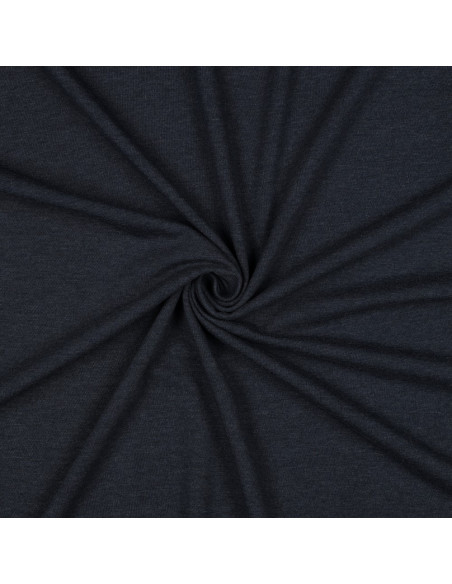 Tissu, Jersey de Coton Uni, Marine Chiné, Laize 145 cm, Coton Stretch Oeko-Tex