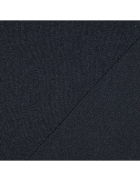 Tissu, Jersey de Coton Uni, Marine Chiné, Laize 145 cm, Coton Stretch Oeko-Tex