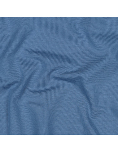 Tissu, Jersey de Coton Uni, Bleu, Laize 145 cm, Coton Stretch Oeko-Tex