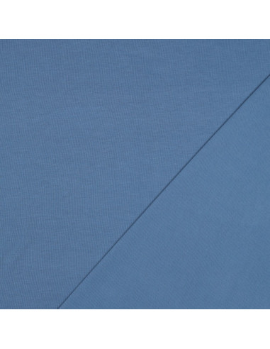 Tissu, Jersey de Coton Uni, Bleu, Laize 145 cm, Coton Stretch Oeko-Tex