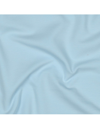 Tissu, Jersey de Coton Uni, Bleu Clair, Laize 145 cm, Coton Stretch Oeko-Tex