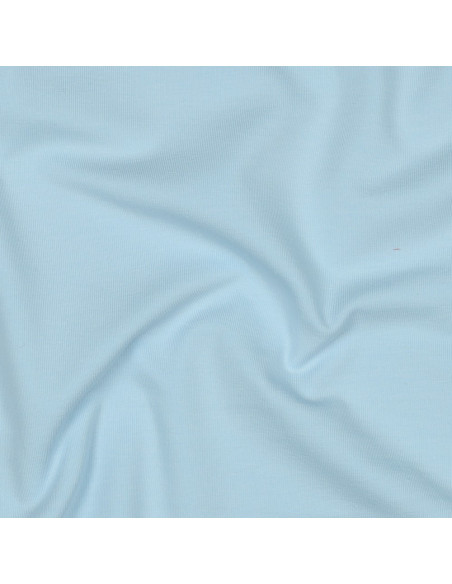 Tissu, Jersey de Coton Uni, Bleu Clair, Laize 145 cm, Coton Stretch Oeko-Tex