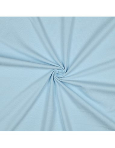 Tissu, Jersey de Coton Uni, Bleu Clair, Laize 145 cm, Coton Stretch Oeko-Tex