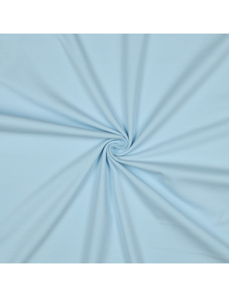 Tissu, Jersey de Coton Uni, Bleu Clair, Laize 145 cm, Coton Stretch Oeko-Tex