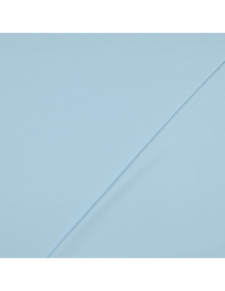 Tissu, Jersey de Coton Uni, Bleu Clair, Laize 145 cm, Coton Stretch Oeko-Tex
