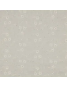 Tissu, Lin Viscose Brodée Fleur, Sable, Laize 130 cm, 70% Viscose 30% Lin 220g/m²