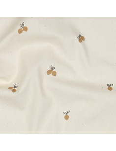 Popeline de coton, fruits, naturel