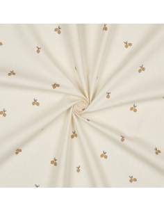 Popeline de coton, fruits, naturel 2