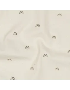 Tissu, Popeline de Coton Arc-en-ciel, Naturel, Laize 150 cm, 100% Coton 135g/m²