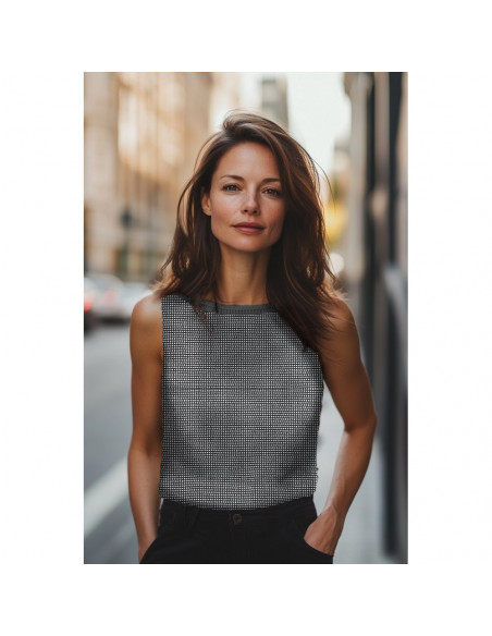 Tissu, Filet Coton Petite Maille Carrée, Écru, Laize 155 cm, 100% Coton 140g/m²