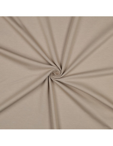 Tissu, Jersey de Coton Uni, Beige Naturel, Laize 145 cm, Coton Stretch Oeko-Tex