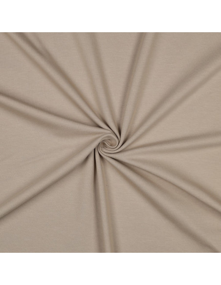 Tissu, Jersey de Coton Uni, Beige Naturel, Laize 145 cm, Coton Stretch Oeko-Tex