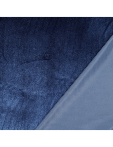 Tissu, Velours Ras Uni, Bleu Marine, Laize 150 cm, 100% Polyester 280g/m²