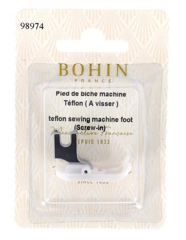 Pied de biche téflon, à visser, pour machine à coudre