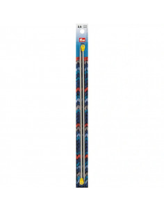 Aiguilles à tricoter à boule, aluminium, 30cm, Ø3,5mm, gris