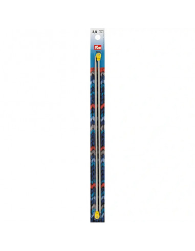 Aiguilles à tricoter à boule, aluminium, 30cm, Ø3,5mm, gris