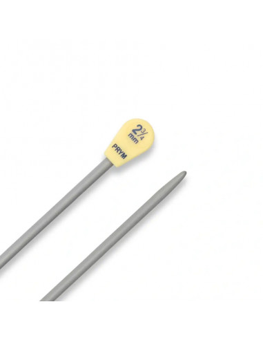 Aiguilles à tricoter à boule, aluminium, 30cm, Ø2,75mm, gris