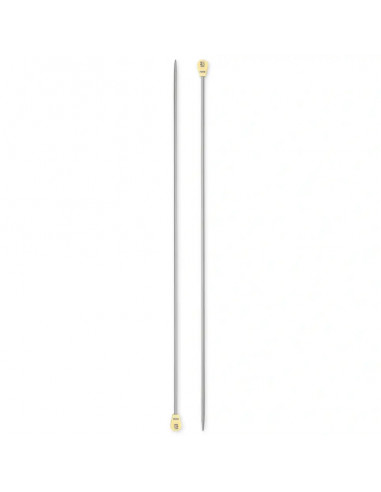 Aiguilles à tricoter à boule, aluminium, 30cm, Ø2,75mm, gris